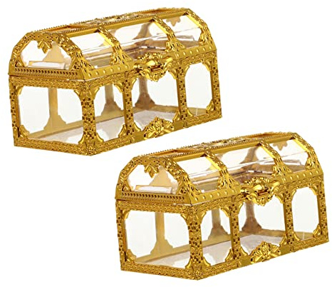 DIYEAH 2 piezas Cajas de Dulces Forma de Cofre de Fiesta Contenedores Decorativos Pequeños para de Boda y Detalles