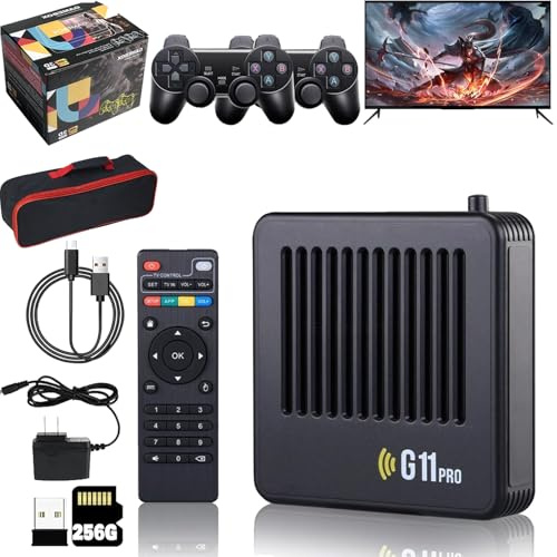 Retrowave G11 Pro, Console G11 Pro 256gb, Console G11 Pro Game Box, 4k 100.000, Console Retro G11 Pro, Videogiochi Portatile Plug & Play con 4 Controller Wireless Dual (64g con 2 Grip)
