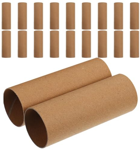 NUOBESTY 30 Stück Pappröhren zum Basteln, DIY-Toilettenpapier, leere Rollen, rund, für Kinder, Schulbedarf, Klassenzimmer, DIY-Kunst, 10 x 4 cm (braun)
