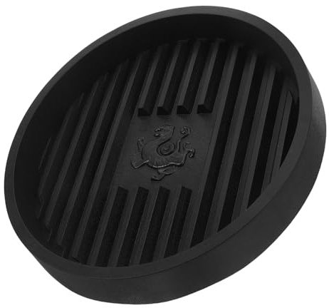 Yardenfun Black Toilet Plunger Drip Tray with Sturdy Drying Base Reusable Plastic Plunger Holder for Bathroom and Kitchen Storage Mat for Compact Spaces
