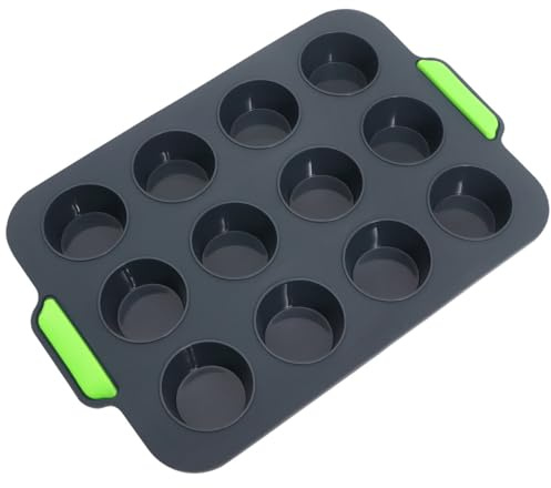 Homoyoyo Stampo Silicone Cavità per Muffin e Crostatine Antiaderente e Flessibile per Torte e Crostate Resistente e Sicuro per Uso Domestico Colore Grigio Scuro