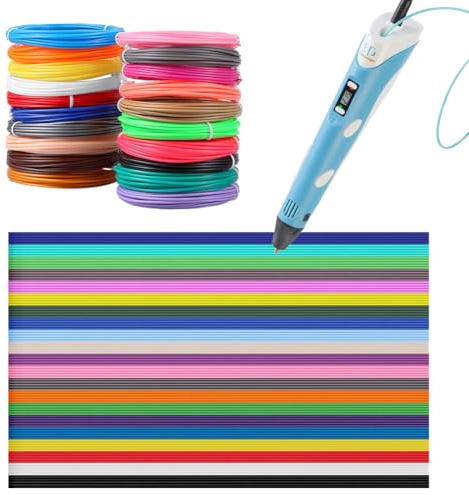 20 Stück 20 Farben 3D Stift Filament für 3 Doodlers Start Pen 1.75mm,PCL Filament 3D Druck Stifte Nachfüllungen für 3Doodler Start+ Pen Nachfülls 5 M Länge