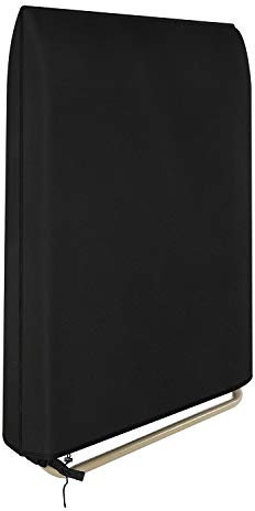 Dokon Klappbar Relax-Liegestuhl Abdeckung Wasserdicht Winddicht UV-Beständiges Robustes Oxford-Gewebe Schutzhülle für Gartenliege Sonnenliege Relaxliege (96x84cm) - Schwarz