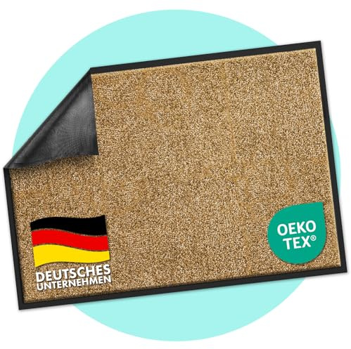 casa pura Schmutzfangmatte Rhine, Fußmatte, Türmatte für Eingangsbereich, Fußabtreter, Türvorleger, Sauberlaufmatte (90x150 cm, Beige)