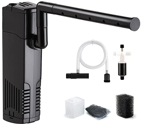 NICREW Fish Tank Filter, Internal Aquarium Filter for Small Tank, Coldwater or Tropical Aquariums, 40-80L Black