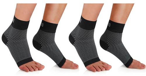 CAMBIVO Cavigliera Ortopedica 2 Paia, Cavigliera Sportivo per Distorsione, Tutore Caviglia Uomo Donna, Fascia Elastica Caviglia, Supporto per Fascite Plantare, Danni ai Legamenti, Sport, Running