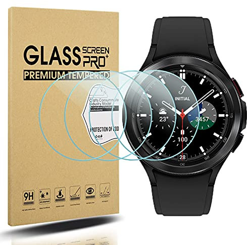 Diruite 4-Pack Screen Protector for Samsung Galaxy Watch 8/4 Classic 46mm Tempered Glass Screen Cover[Diameter Size 34.5mm]