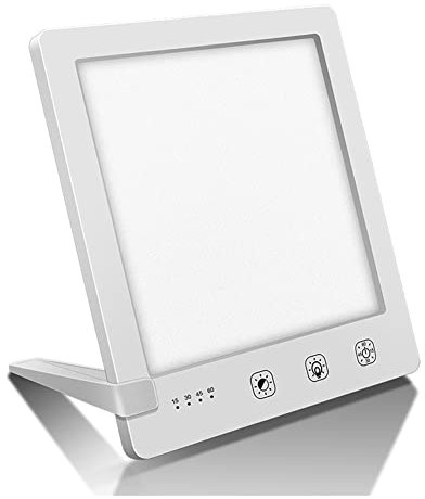 Light Therapy Lamp, 2000-10000 Lux Portable Natural Sunlight Lamp LED Light Box with 3 Adjustable Brightness Levels,Full UV-Free LED Spectrum,Touch Control SAD/Depression/Sleep Disorder(6.31 Inch)