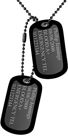 Custom4U Edelstahl Dog Tag Kette Herren Anhänger Halskette mit Gravur Männer Jungen Hundemarke Erkennungsmarke Anhänger Halskette in Silber/Gold/Schwarz Modeschmuck Accessoires für Vatertag