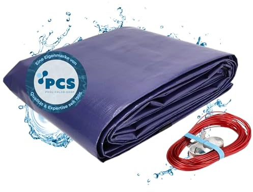 Couverture de Piscine Duraol Huit Formes I 7,70 x 5,00 m I Bâche de Piscine de Haute qualité avec Une épaisseur de 300g/m² I Bâche de Piscine Robuste avec Bords renforc