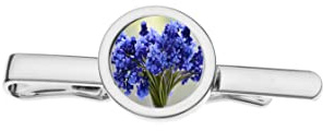 Grape Hyacinths ref1z1 DOME On A Tie Clip (Slide) Gift Event Wedding Suit