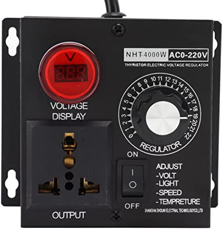 Regulador de Voltaje Electrónico SCR de 4000 W Controlador de Velocidad del Motor de 100-220 V Termostato de Atenuación Amplio Voltaje para Electrodomésticos