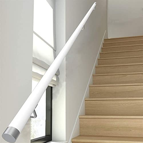 HOFSSI 1 Ft - 20 Ft Wandhandlauf Aus Holz, Rutschfestes Weißes Geländer for Innen- Und Außentreppen, Korridor-Stützstange, Treppengeländer Mit 5 cm Durchmesser (Size : 19ft)