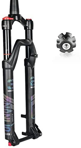 ZECHAO 27.5 29 Federgabel Federung,Aluminiumlegierung 15mm Steckachse Scheibenbremse Mit Rebound Adjust Air Supension Frontgabel Mountainbike Fahrrad Federgabel (Color : Remote Lock, Size : 29inch