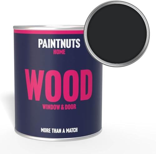 Paintnuts Wood Window & Door Paint - RAL-9011 - GRAPHITE BLACK Gloss 250ml Tin