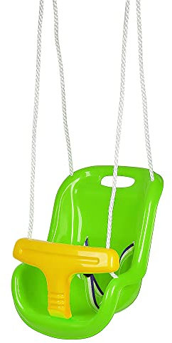 HUOLE Altalena Colorata 3 in 1 Seggiolino Bambini in Plastica Max Portata 80KG Sedile Regolabile per Altalena Giocattolo da Giardino per Bambini, Portata Fino a 50 kg