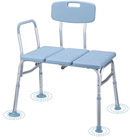 Froadp Sedia da bagno per vasca da bagno, regolabile in altezza, antiscivolo, con schienale e braccioli, per anziani disabili e donne incinte fino a 150 kg