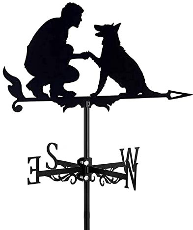 ROLTIN Girouette pour Animaux et Plantes, Fleur, Oiseau, Silhouette en Fer, indicateur de Direction pour Montage sur Toit ornemental avec revêtement antirouille, Outil de Mesure pour Ferme extérieure