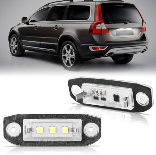OZ-LAMPE LED Kennzeichenbeleuchtung für VOL-VO V70 S80 XC60 XC70 XC90 V50 S40 C30, Kennzeichen mit CAN-Bus, Nummernschildbeleuchtung LED 2 Stücke 3 * 5050 SMD