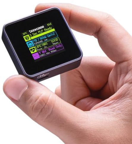 DOCKCASE Smart Pocket NVMe Gehäuse – 3s Datensicherung bei Stromausfall & Echtzeit-Display, 2230 NVMe USB Adapter, 10Gbps M.2 Speicherlösung, 2230 SSD Gehäuse bis 2TB, Grau