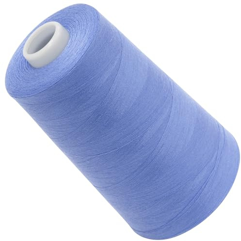 Aerzetix – C72644 – sytrådkon 120 (40/2) 4 000 m – tillverkad av polyester – konfektion, kortvarig, garn, snöre, sömnad, kläder, tråd – färg blå – ljus – lila