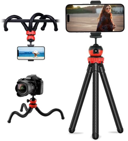 Ainiv Treppiede Smartphone, Mini Treppiede Flessibile per Fotocamera, Mini Cavalletto per Smartphone, 360° Rotabile & Portatile, Compatibile con Phone/Camera, Ideal per Registrazioni Video/Selfie