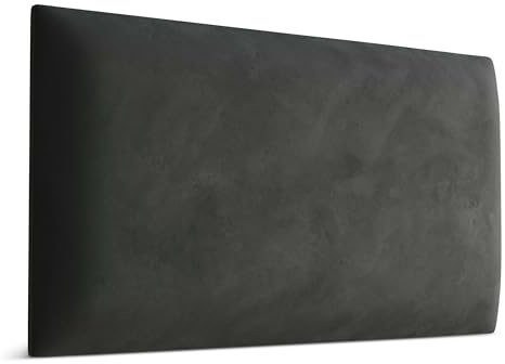 Muralo – Väggkudde i sammet, tyg, stoppningspanel för sovrum, vardagsrum, säng, väggkudde, sänghuvuddel, ländkudde, modern, lyxstoppad, magisk sammet (grafit, 70 cm x 30 cm)