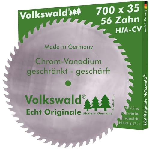 Volkswald ® Sägeblatt CV 700 x 35 mm Z= 56 geschränkt fertig geschärft Tischkreissägen Wippkreissägen und Formatkreissägen Brennholz CV Chrom - Vanadium, CS Chrom - Stahl KV