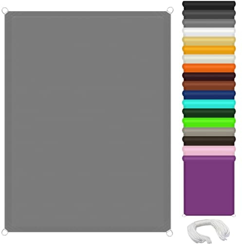 Vela Ombreggiante Rettangolare Impermeabile 4 x 6 m Protezione Solare e Uv, Antistrappo, Impermeabile Vele Parasole da Giardino Parasole Tendone per Esterno Terrazza Giardino, Grigio Chiaro