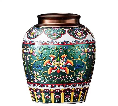 Teedose, Vorratsdose für Lebensmittel, Exquisite emaillierte Teedose, große chinesische Versiegelungsdose, hochwertiges Teelager, Heimtee (Gold L)