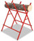 Hebitod Saw Horse, Foldable Sawhorse, Wood Sawing, Sturdy Steel Workmate Logging,Cutting Log Wood Stand Trestle, Workmate Logging, Load Capacity 100KG, Sawing Forestry Workshop, Red