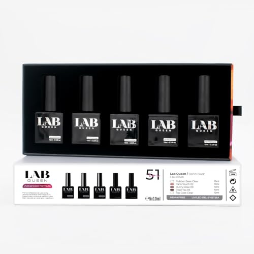 Lab Queen® | 5 in 1 | UV Nagellack Set – Hochwertige Gelnägel mit gel Lack, Nagellack für UV Lampe, Gel Nail Polish