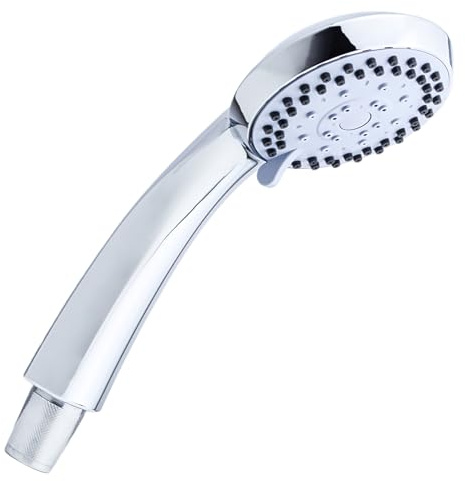 SOTBE | Wassersparender Duschkopf mit 5 Funktionen - Handbrause Dusche, Anti-Calc-System, hoher Druck auch bei geringem Wasserdruck, Ø85 mm, glänzendes Chrom, leicht & langlebig - LARK TVA