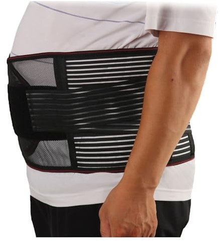 TOSOFT Plus Big Size S-5XL Lower Back Brace For Men & Women Breathable Sports Lumbar Support Belts Orthopedic Corset Waist Posture Corrector(Black,6XL)