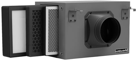 Weiworld 3-Layer Purification Filter Box 4 with High Efficacy Hepa and Carbon Filter, Fit 4 Inch Inline Duct Fans for Fresh Air Intake and Ventilation System