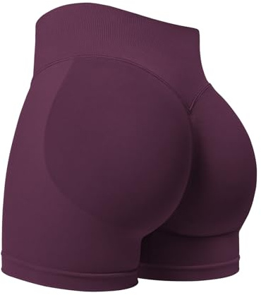 ZAAYO Sportshorts för kvinnor, 9,6 cm osynlig scrunch, rumplyft, gymträning, korta yoga-shorts med hög midja, sömlösa booty biker-shorts