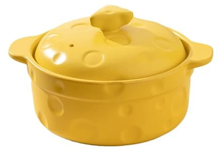 STHOYN Dutch Oven Pot With Lid Casserole Ceramic Dutch Oven High Temperature Resistant For Kitchen Home Baking Hierro Sourdough(Yellow)