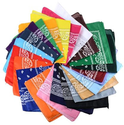 Lot de 23 bandanas avec motif cachemire original - Couleur au choix - Couvre-chef / cheveux - Bandana de sport magique pour l'extérieur - Motif cachemire original - Multicolore - Bandanas en coton