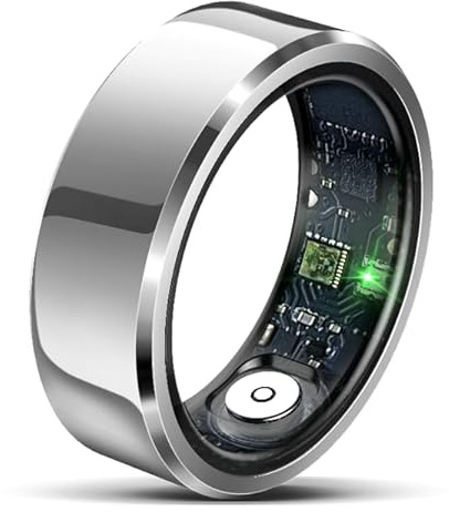 Beafon, Felixx, anello intelligente, SR6 argento, misura 10 (62,1 mm), fitness tracking, frequenza cardiaca, monitoraggio della pressione sanguigna, contapassi, IP68, Bluetooth, acciaio inox, con
