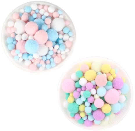 Tourima Pompons zum Basteln, 260 Stück 1-3cm Bunt Mini Pompons, Mini Pompons zum Basteln für Lustige DIY Kreative Handwerk Bunte Pompons für Basteln und Dekoration