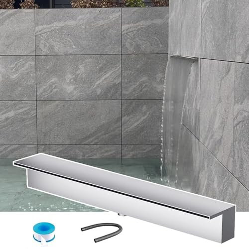 cascade piscine Cascade De Déversoir Encastrée Au Mur, Sortie De Pulvérisation Décorative Pour Fontaine De Cour/ruisseau/aquarium, 12 16 18 23 24 34 36 40 48 60 72 Pouces De Large, Boîtier De Montage