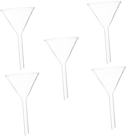 Luxshiny 5piezas Embudo De Vidrio Triangular Sólido De Embudo Para Alimentación Química Laboratorio Herramienta De Vidrio Para Líquidos o Sólidos