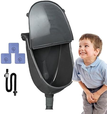 Urinoir sans eau avec tuyau, urinoir mural en plastique, déviateur d'urine anti-éclaboussures avec rainure profonde, urinoir for tout-petits garçons, hommes, salle de bain, urinoir for tout-petits gar