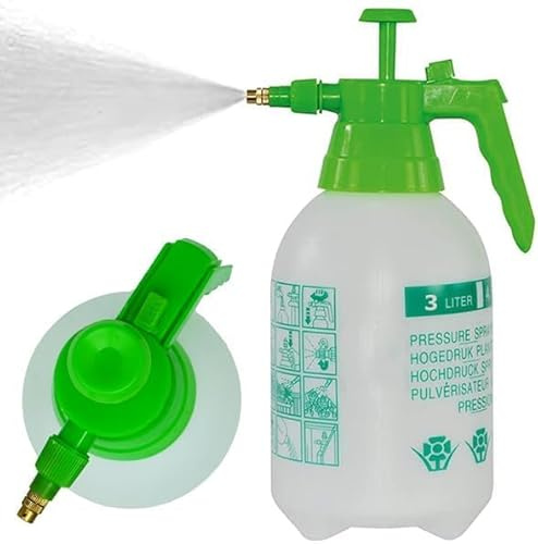 Pompa a Pressione Nebulizzatore con Pomello a Compressione, Serie PRO 3 Litri, Ugello in metallo Gold Anticorrosione, Articoli per giardino e per le piante.