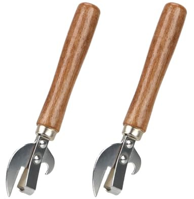 2pcs Stainless Steel Traditional Old Fashion Stab Can & Tin Opener and Corkscrew