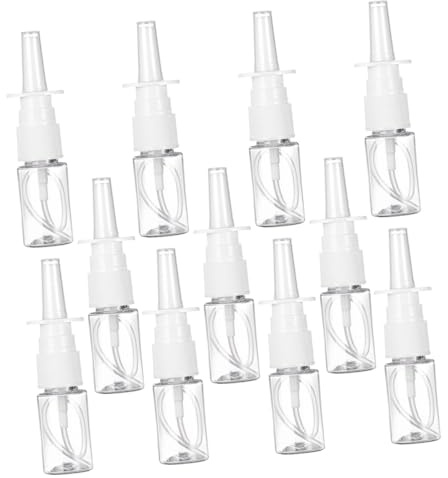 CALLARON Lot de 10 Flacons Vaporisateurs Nasaux Portables 10ml en Pet et Pp Design Compact Blanc pour Voyage et Usage Extérieur Facile à Transporter