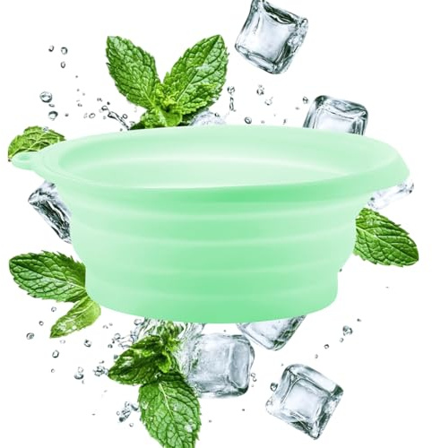 Ciotola da bagno di ghiaccio, stampo in silicone riutilizzabile, tuffo freddo pieghevole per ciotole, terapia per il raffreddore rinfrescante con facile conservazione, trattamento del viso per la cura