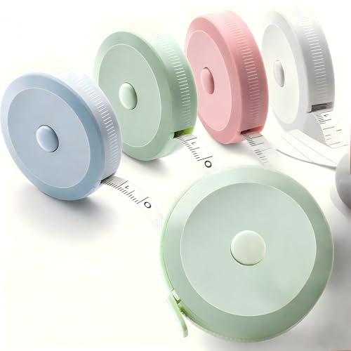 FOFAI Retractable Measuring Tape 4-Pack: Dual-Sided 150cm/60inch Soft Tape Measure for Sewing Tailor Craft Measurement - Portable Fabric Tape for Clothing DIY Body Measurement Chest Waist