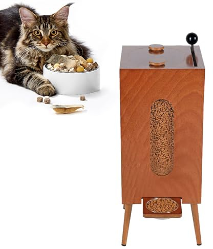 Automatic Dog Feeder, Pet Food Storage Container Pet Feeder 19.8-22lb, Glass Observation Window, Large pet Travel Refill Feeder Capacity Dog Treat Dispenser(20cm/7.9in)