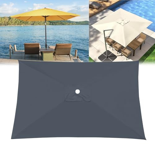 Telo di copertura per ombrellone da esterno, impermeabile, resistente ai raggi UV, per esterni, terrazza, spiaggia, piscina, grigio, 300 x 200 cm, resistente alle intemperie